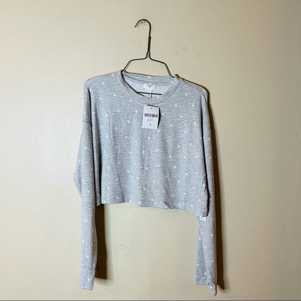 NWT Super Soft Knit Cropped Heart Top
